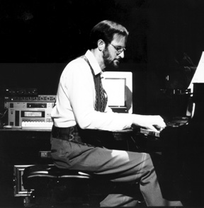 David Rosenboom playing
      keyboard, recent picture